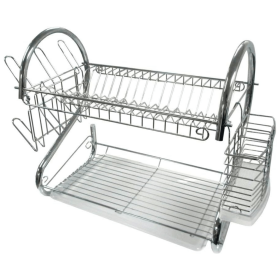 Better Chef 2-Level Chrome-Plated S-Shaped Dish Rack (size: 16)