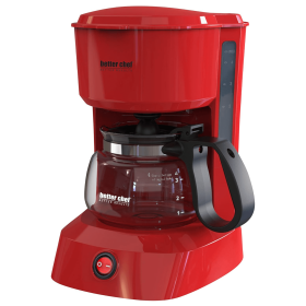 Better Chef 4-Cup Coffeemaker with Grab-A-Cup Feature (Color: Red)