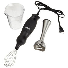 Better Chef 200W DualPro Immersion Blender Hand-Mixer with Cup and Beater (Color: Black)