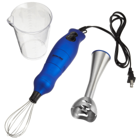 Better Chef 200W DualPro Immersion Blender Hand-Mixer with Cup and Beater (Color: Blue)