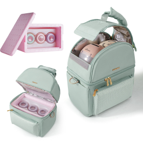 Breastmilk Cooler Bag with Detachable Insulation Box Set (Color: Grey)