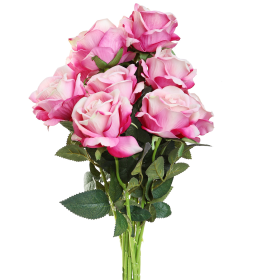 10 Pcs Artificial Rose Simulation Fake Flowers (Color: LightPink)