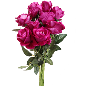 10 Pcs Artificial Rose Simulation Fake Flowers (Color: Rose)