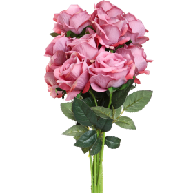 10 Pcs Artificial Rose Simulation Fake Flowers (Color: Rouge)