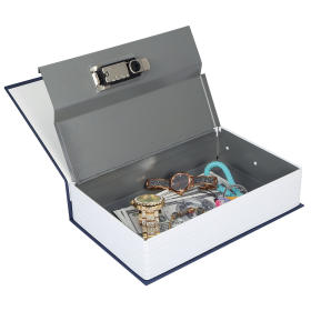 Portable Book Safe (Color: Blue, size: L)
