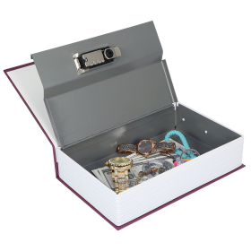 Portable Book Safe (Color: Red, size: L)