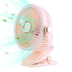 Portable Quiet Clip On Fan (Color: Pink)