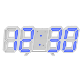 3D LED Digital Wall Clock (Color: White)