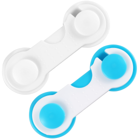 10Pcs Kids Safety Locks Drawer Cabinet Strap Locks (Color: White)