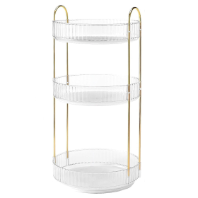 3 Tier Rotating Makeup (Color: White)
