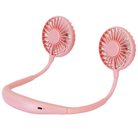 Neck Hanging Fan (Color: Pink)