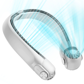 Portable Neck Hanging Fan (Color: White)