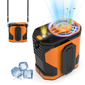 3 In 1 Rechargeable Waist Clip Fan (Color: Orange)