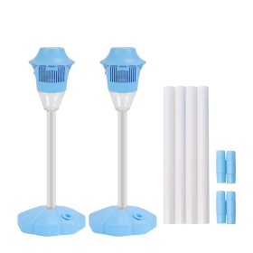 2Pack 3 In 1 Standing Bubble Machines (Color: Blue)