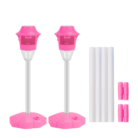 2Pack 3 In 1 Standing Bubble Machines (Color: Pink)
