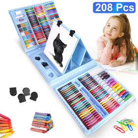 208Pcs Drawing Art Kit Art (Color: Blue)