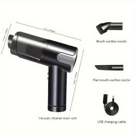 Wireless-silver Car Vacuum Cleaner Wireless Usb Charging Car Vacuum Cleaner Home Handheld Mini Desktop Vacuum Cleaner Portable (Option: Silver)